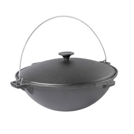 Казан чавунний татарський з литою кришкою, з дужкою 9 л Казан чавунний татарський BIOL 9 л 0909