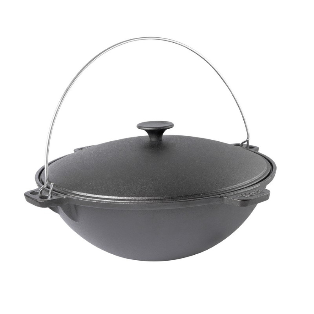 Tatar cast iron cauldron with a cast lid, with a bracket 12 l Cast iron Tatar cauldron BIOL 12 l 0912