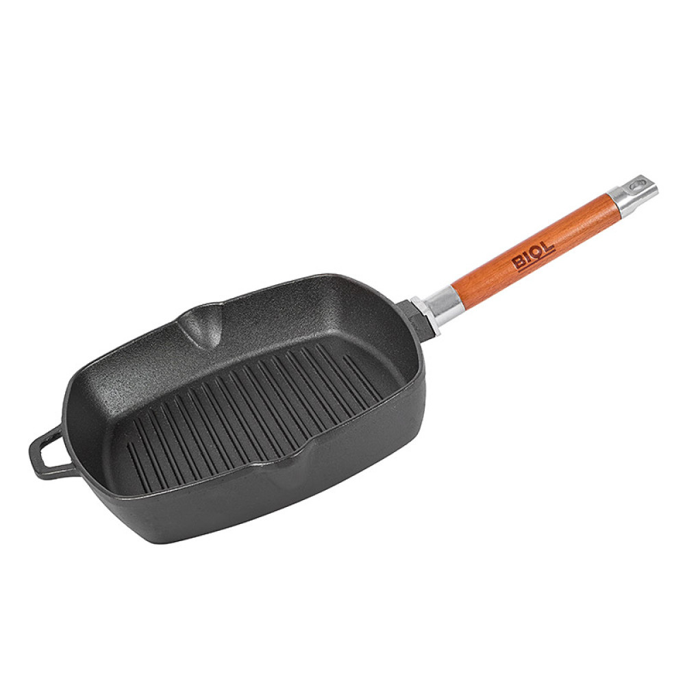 Cast iron grill pan with removable handle 26x26 cm Cast iron grill pan BIOL 26x26 cm 1026