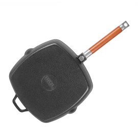 Cast iron grill pan with removable handle 26x26 cm Cast iron grill pan BIOL 26x26 cm 1026