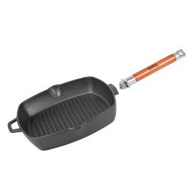 Cast iron grill pan with removable handle 26x26 cm Cast iron grill pan BIOL 26x26 cm 1026