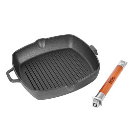 Cast iron grill pan with removable handle 26x26 cm Cast iron grill pan BIOL 26x26 cm 1026